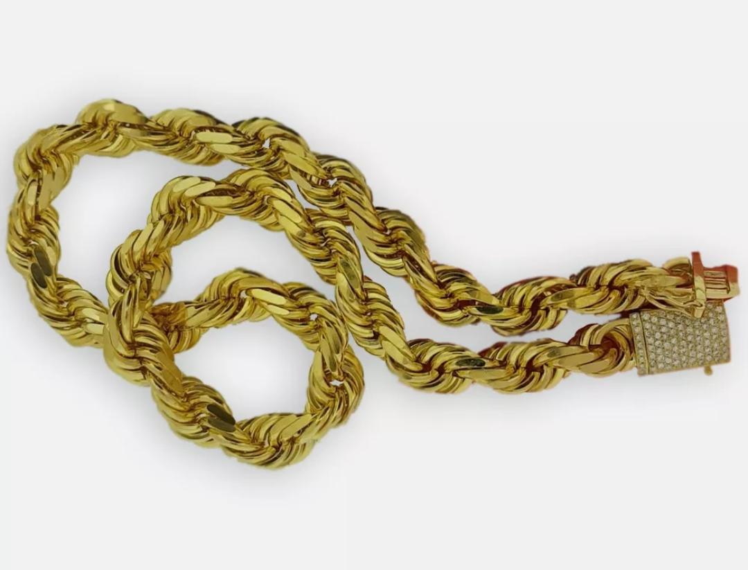 rope chain with diamond lock